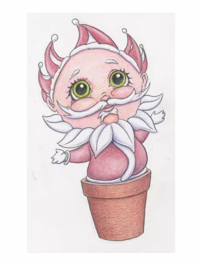 Santa Flower - Drawing