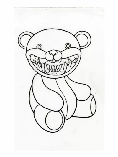Teddy Bear Grin - Drawing